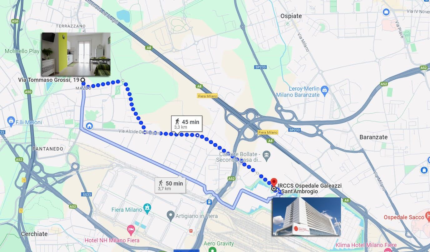 Foto mappa distanza del grossi apartment all'IRCCS Ospedale Galeazzi, Foto 31 Carosello